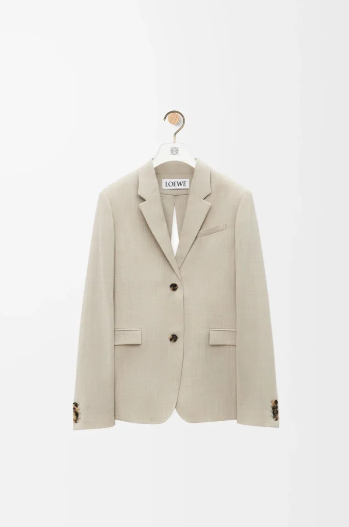 Tailored jacket in wool Light Beige Melange Tailored jacket in wool Light Beige Melange