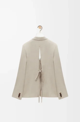 Tailored jacket in wool Light Beige Melange