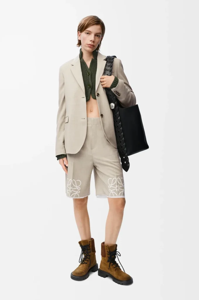 Tailored jacket in wool Light Beige Melange Tailored jacket in wool Light Beige Melange