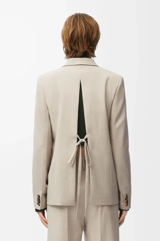 Tailored jacket in wool Light Beige Melange Tailored jacket in wool Light Beige Melange