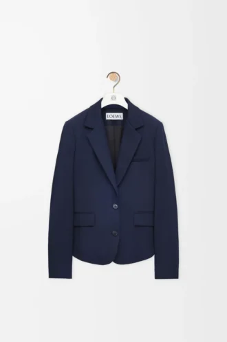 Tailored jacket in wool Navy Blue