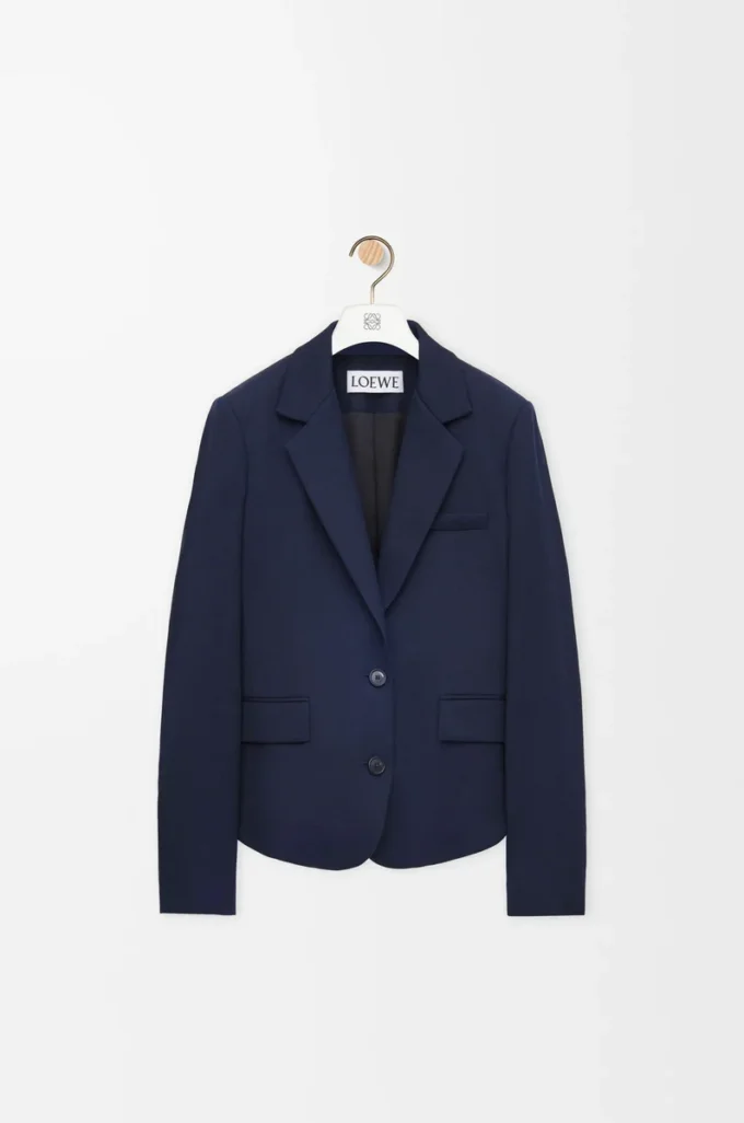 Tailored jacket in wool Navy Blue