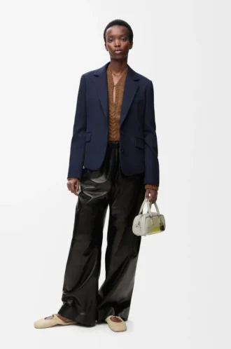 Tailored jacket in wool Navy Blue