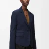 Tailored jacket in wool Navy Blue