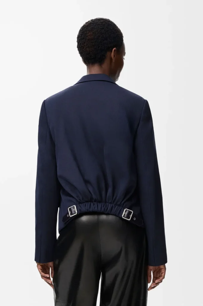 Tailored jacket in wool Navy Blue