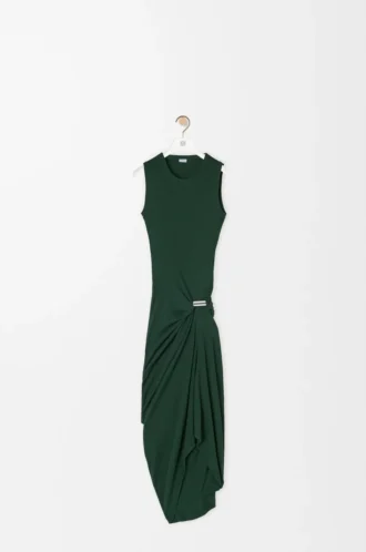 Tank dress in cotton Dark Green