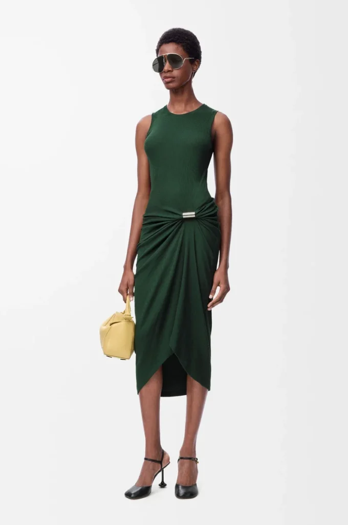 Tank dress in cotton Dark Green Tank dress in cotton Dark Green