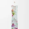 Tank dress in silk and cotton Light Blue/Multicolor Tank dress in silk and cotton Light Blue/Multicolor