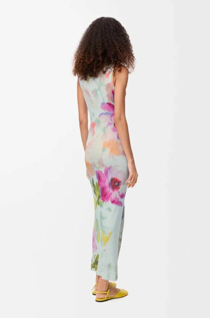 Tank dress in silk and cotton Light Blue/Multicolor Tank dress in silk and cotton Light Blue/Multicolor