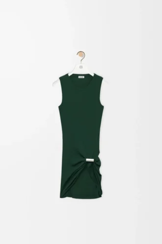 Tank top in cotton Dark Green