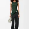 Tank top in cotton Dark Green Tank top in cotton Dark Green