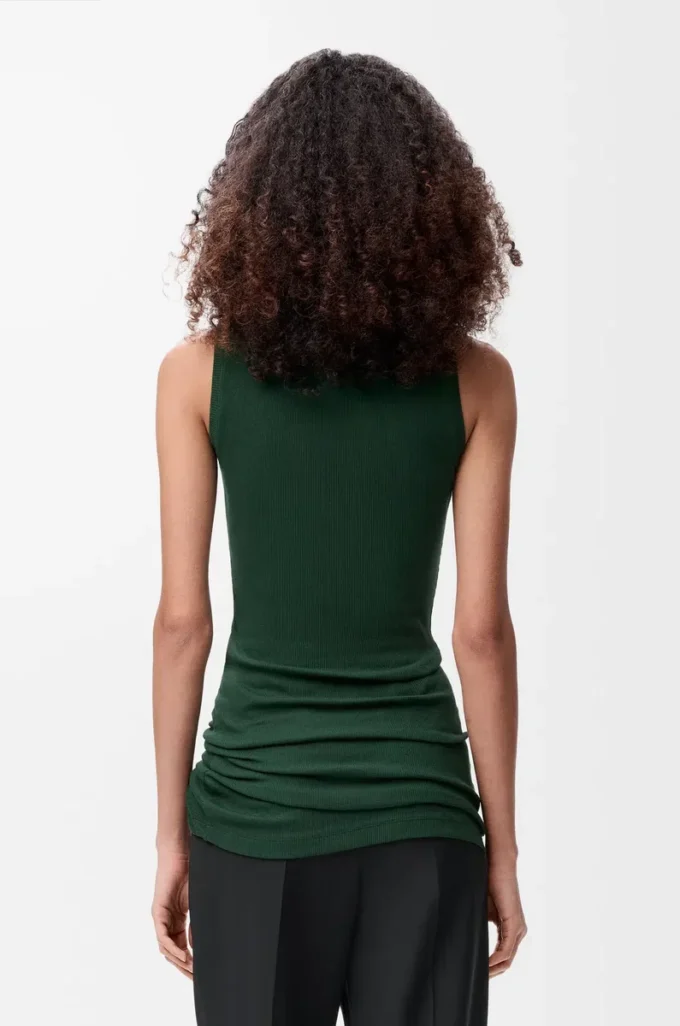 Tank top in cotton Dark Green Tank top in cotton Dark Green