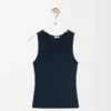 Tank top in silk Deep Marine Tank top in silk Deep Marine