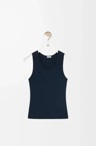 Tank top in silk Deep Marine