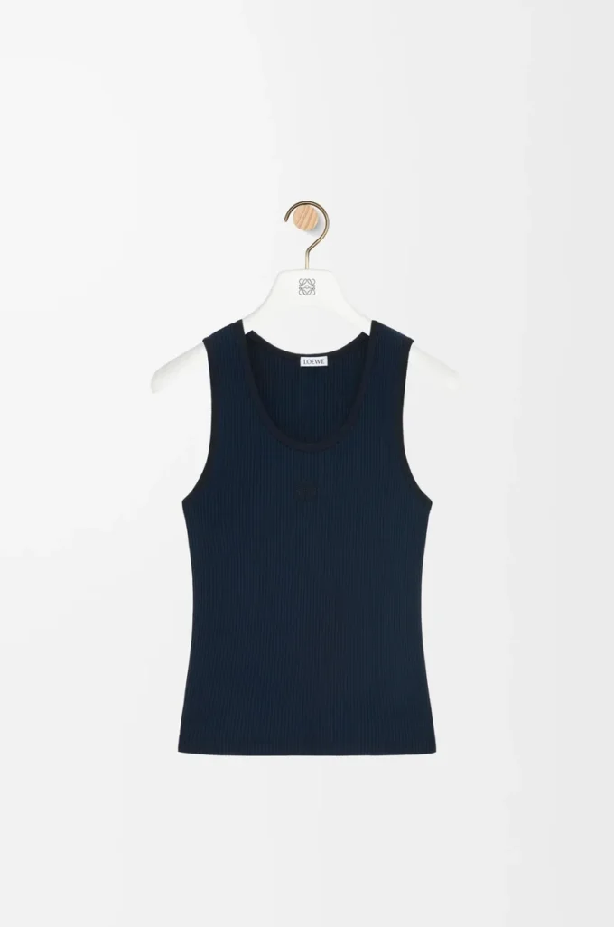 Tank top in silk Deep Marine Tank top in silk Deep Marine