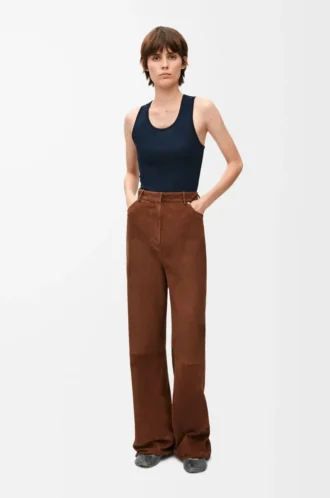 Tank top in silk Deep Marine
