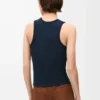 Tank top in silk Deep Marine Tank top in silk Deep Marine