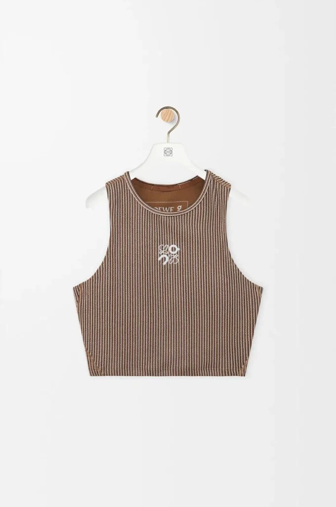 Tank top in technical jersey Brown/Pink Tank top in technical jersey Brown/Pink