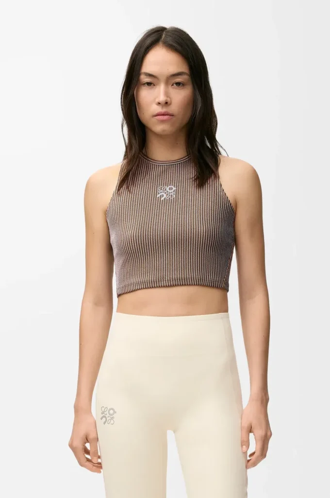 Tank top in technical jersey Brown/Pink Tank top in technical jersey Brown/Pink