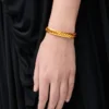 Thin braided cuff in sterling silver Gold