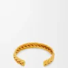 Thin braided cuff in sterling silver Gold