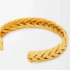 Thin braided cuff in sterling silver Gold