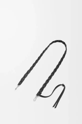 Thin braided strap in classic calfskin Black
