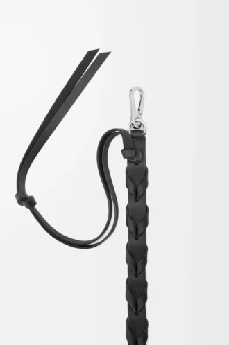 Thin braided strap in classic calfskin Black
