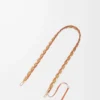 Thin braided strap in classic calfskin Soft White/Maple Orange
