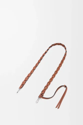Thin braided strap in classic calfskin Tan