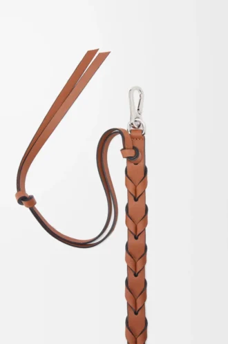 Thin braided strap in classic calfskin Tan