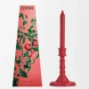 Tomato Leaves wax candleholder Red