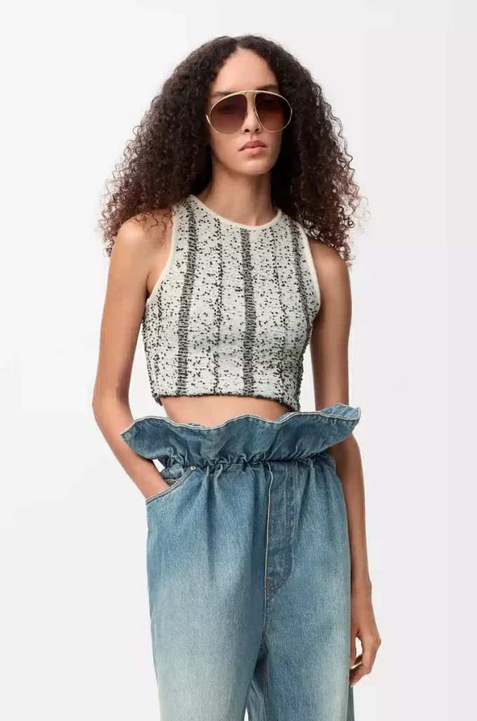 Top in wool White/Black Top in wool White/Black