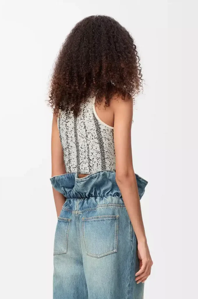 Top in wool White/Black Top in wool White/Black