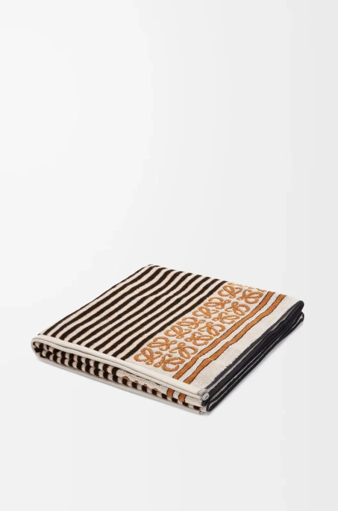 Towel in cotton Brown/Multicolor Towel in cotton Brown/Multicolor