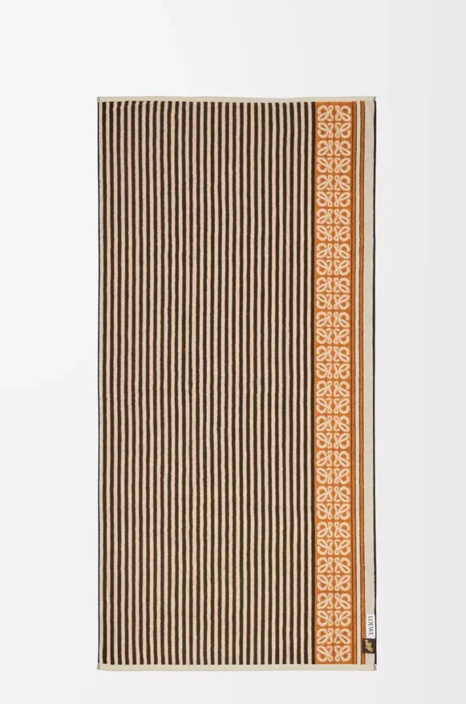 Towel in cotton Brown/Multicolor Towel in cotton Brown/Multicolor