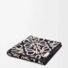 Towel in cotton Navy Blue/Beige Towel in cotton Navy Blue/Beige