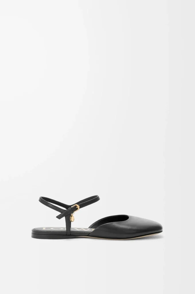 Toy ankle strap ballerina in lambskin Black Toy ankle strap ballerina in lambskin Black