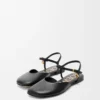 Toy ankle strap ballerina in lambskin Black Toy ankle strap ballerina in lambskin Black