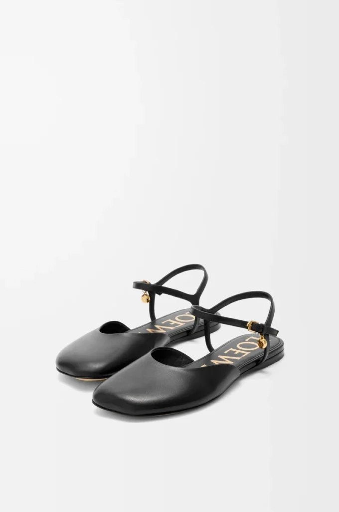 Toy ankle strap ballerina in lambskin Black Toy ankle strap ballerina in lambskin Black