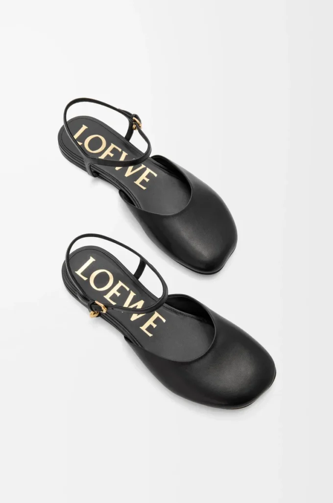 Toy ankle strap ballerina in lambskin Black Toy ankle strap ballerina in lambskin Black