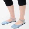Toy ankle strap ballerina in rhinestone-embellished suede Baby Blue Toy ankle strap ballerina in rhinestone-embellished suede Baby Blue