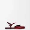 Toy ankle strap ballerina in soft patent lambskin Dark Red Toy ankle strap ballerina in soft patent lambskin Dark Red