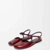 Toy ankle strap ballerina in soft patent lambskin Dark Red Toy ankle strap ballerina in soft patent lambskin Dark Red