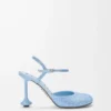 Toy ankle strap pump in rhinestone-embellished suede Baby Blue Toy ankle strap pump in rhinestone-embellished suede Baby Blue