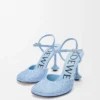Toy ankle strap pump in rhinestone-embellished suede Baby Blue Toy ankle strap pump in rhinestone-embellished suede Baby Blue