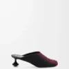 Toy mule in embroidered canvas Black/Dark Burgundy Toy mule in embroidered canvas Black/Dark Burgundy