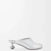 Toy mule in laminated lambskin Silver Toy mule in laminated lambskin Silver