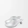 Toy mule in laminated lambskin Silver Toy mule in laminated lambskin Silver