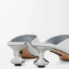 Toy mule in laminated lambskin Silver Toy mule in laminated lambskin Silver
